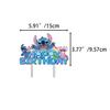 Birthday Stitch Theme Cake Inserts Set With Paper Decor For Celebration Events