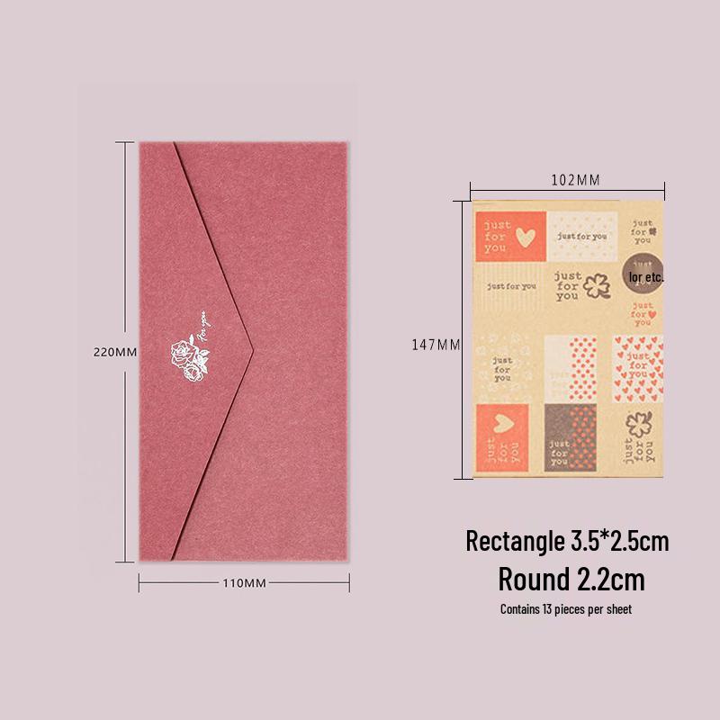 Retro Hot Stamping 5-Piece Envelope & Seal Set for Western-Style Greeting Cards and Qixi Festival Invitations