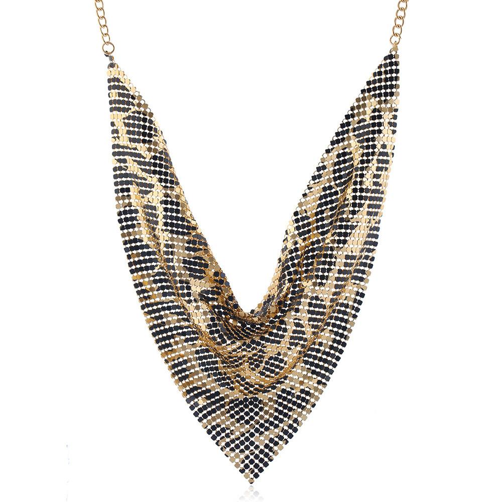 Leopard Fashion Print Metal Sheet Triangle Scarf Women Necklace For Wear Casual