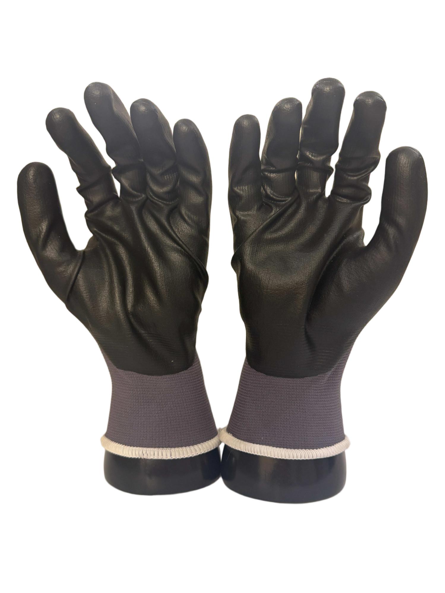 Anti-static Black Micro Foam Nitrile Coated Safety Gloves with Spandex Liner for Electronics Industry Task (Black,Customized Size)