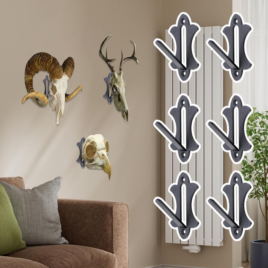 Skull Hanger Skull Hook Trophy Mount 6 Pieces Heavy Duty Strong Load-Bearing Bracket Hook For Small Animals Coyote Cabin Game