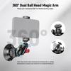 Neewer Vacuum Suction Cup Mount 3-inch Ball Head Magic Arm Smartphone and Action Camera Adapter Aluminum Quick Release Car Mount with 1/4" and 3/8"