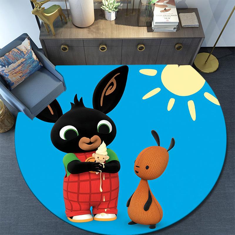 Bing,Round Area Rug,Carpet Rug for Living Room Bedroom Sofa Playroom Decor,Non-slip Floor Mat