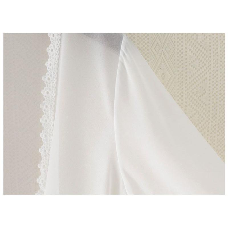 Chiffon Cardigan White Transparent Mesh Shawl Pagoda Sleeve Women's Sun Protection Clothing Short Thin Coat Summer Matching Straps