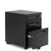 Modern White/Black File Cabinet Storage Container with 3 Drawers Office Decor