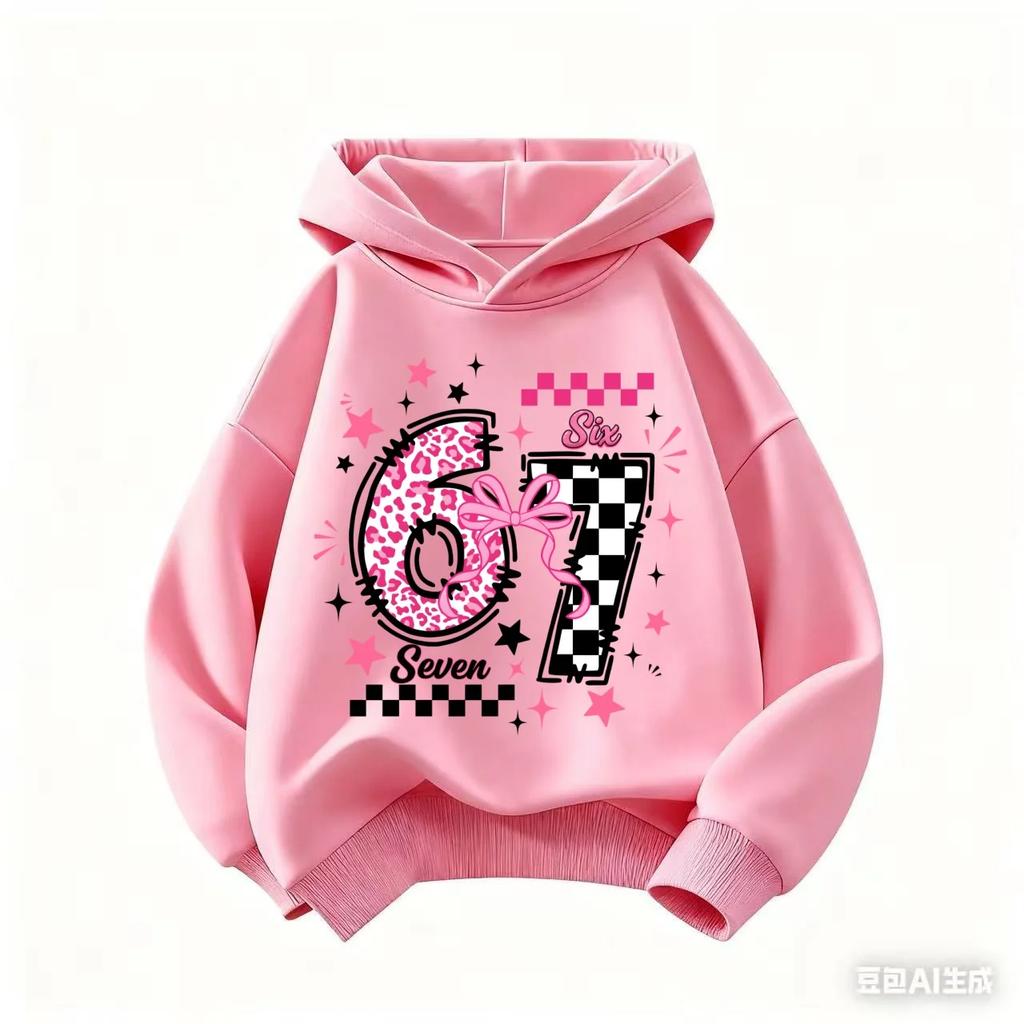 Autumn SIX SEVEN Funny Children Hoodies Level 67 Chaos Hooded Sweatshirt Kids Boy Girl Streetwear Graphic Casual Sport Pullover