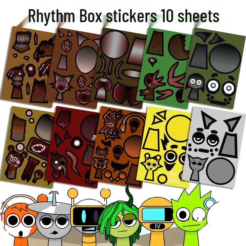 

Ритм-бокс Sprunki Игровые наклейки Сделай сам Развивающая игрушка Книга для детей