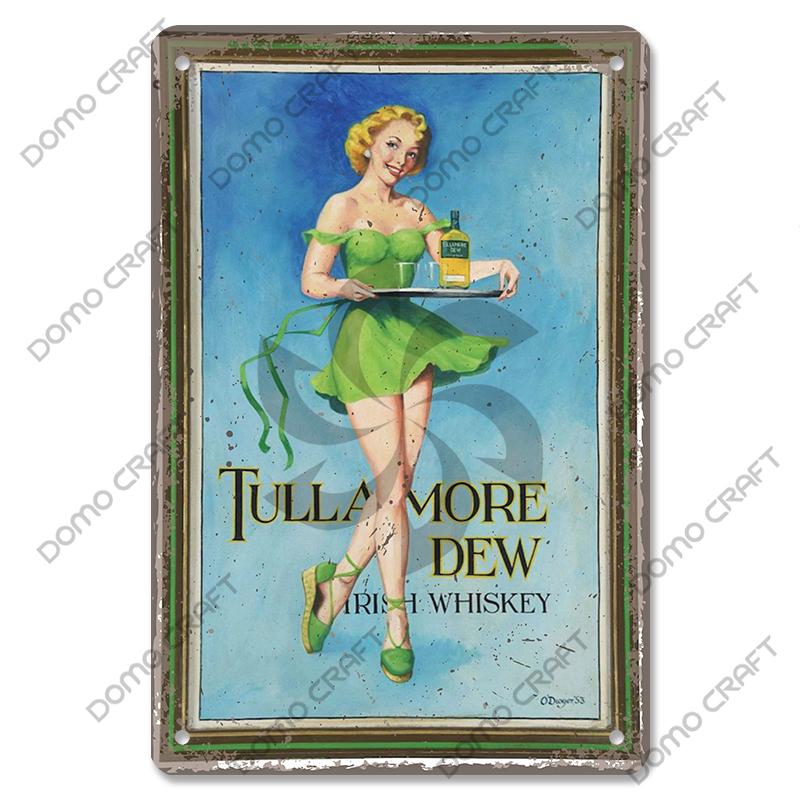 Irish Whiskey Poster Vintage Metal Plaque Sign Dublin Stout Metal Tin Plates Wall Decor for Bar Irish Pub Club Home