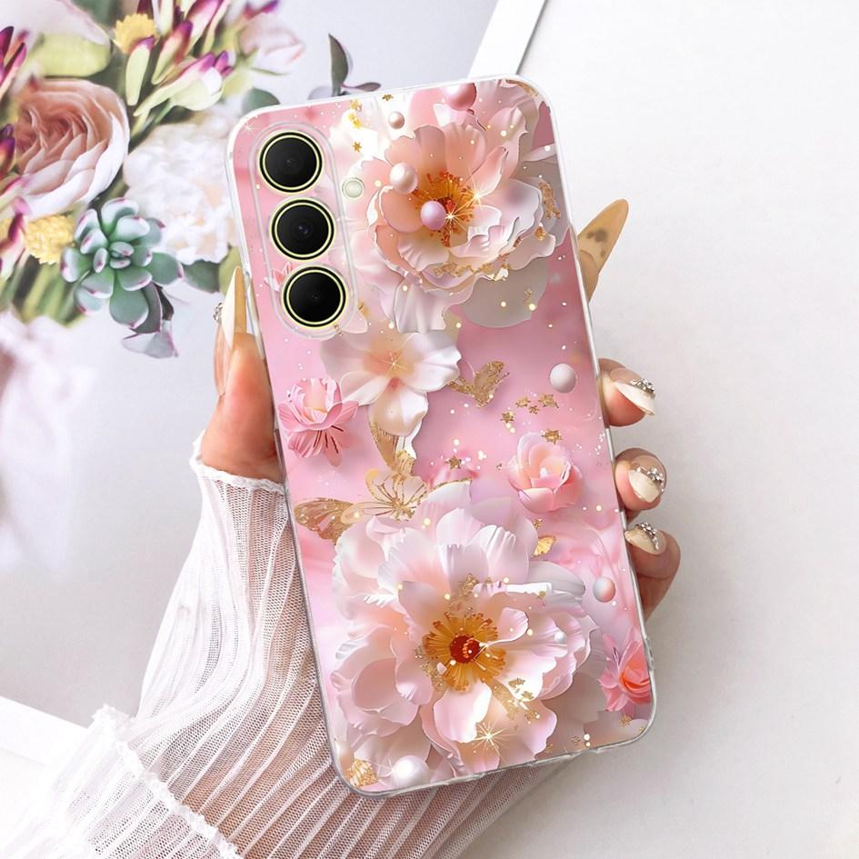 Hülle Für Samsung Galaxy A17 A37 A57 5G Cover Neue Stilvolle Blume Klare Weiche Silikon Handyhülle Für Samsung A 17 A 37 A 57 Stoßfänger