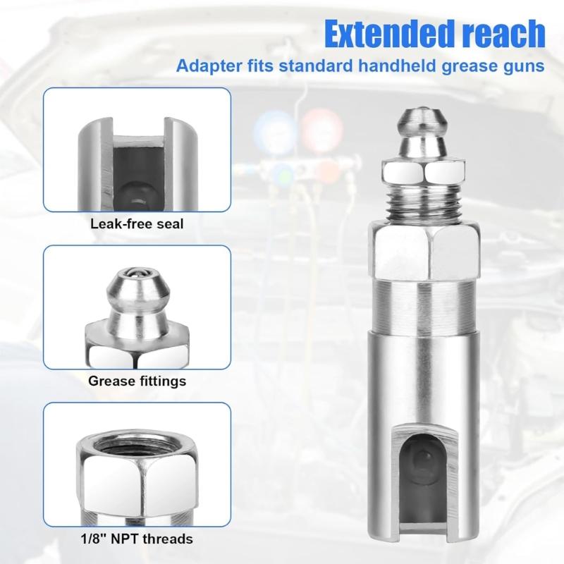 Lubrication Set Coupler Connector Angled Grease Needle Nozzles & Injectors Tool for Mechanical Use Efficient Lubrication