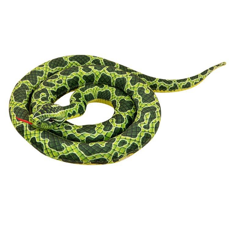 Simulation Snake Spotted Big Python Plush Toy Fake Snake Doll Prank Funny Doll Green Snake