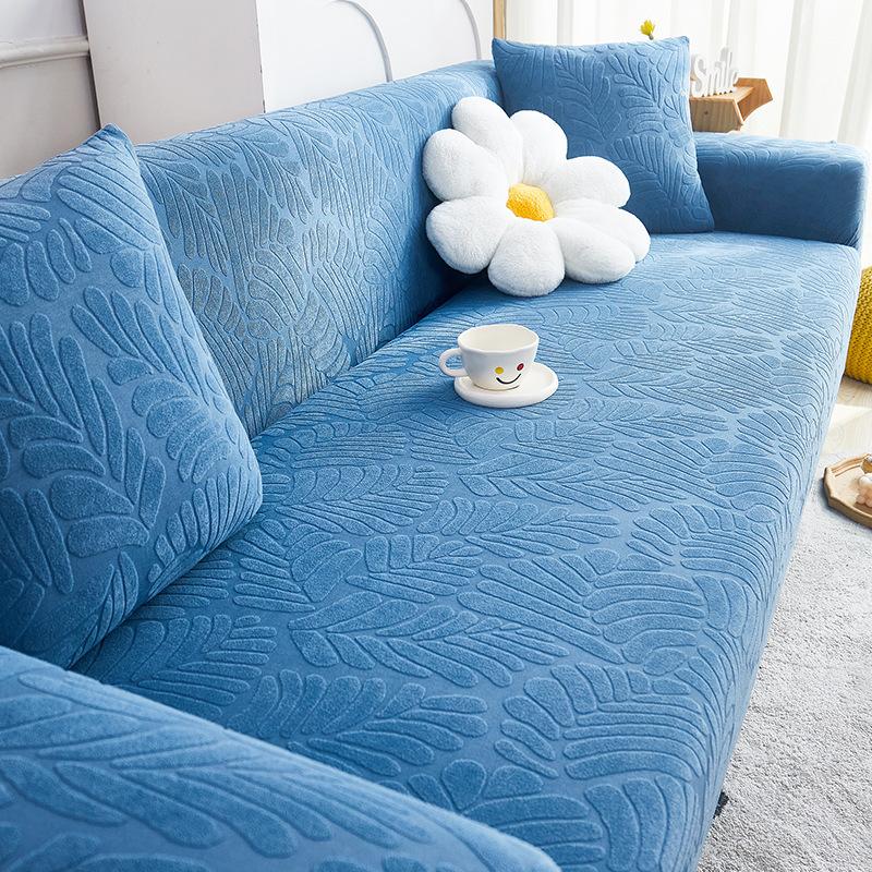 Simple Style Jacquard Velvet Fabric Sofa Cover Cover Type All Inclusive Non Slip Breathable Modular Sofa Universal for All Seasons
