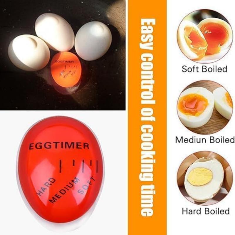 Röd Miljövänlig Harts Äggklocka - Färgskiftande Temperaturindikator för Perfekt Kokta Ägg Hemma Kök Matlagningsverktyg