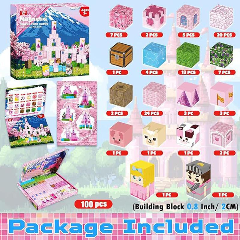 Non-Toxic Magnetic Building Blocks Mine World Magnet Cube Set Stem Montessori Sensory Toy For Kids Children Ages 3+ Diy Model Children