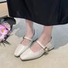 High heels women's autumn 2025 new French retro square head thick heel with temperament light mouth versatile single shoes