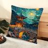 Korea Foguo Temple Cushion Cover Soft Short Plush Pillow Cover Smooth Cozy Texture Aesthetic Cushion Case Home Decor