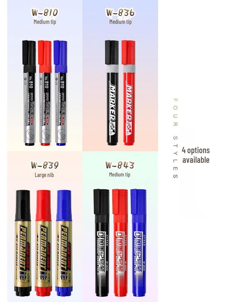 Big Head Oil-Based Red Marker: Non-Erasable, Waterproof, Quick-Drying, Fade-Resistant, Thick Tip