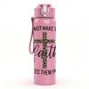 1PC Faith Cross Religious Letter Art 750ml Color Plastic Sports Water Bottle Leakproof Flip Straw Lid Suitable for Sports Office Home Use