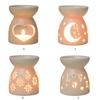 Ceramics Candle Wax Warmer Hollowed Essential Oil Burners Incenses Holder Scented Diffuser for Meditations Enthusiasts