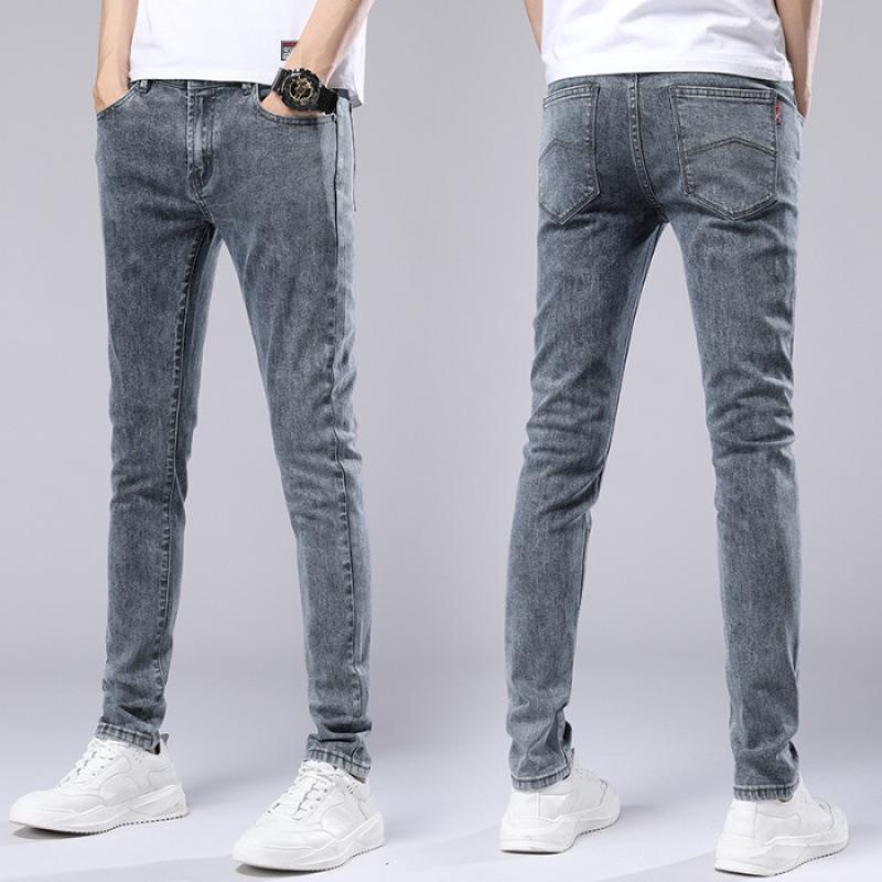 

JYL New spring and autumn men s jeans are narrow and elastic, and Korean style is tight and long. 30 молодіжний морозу кольору