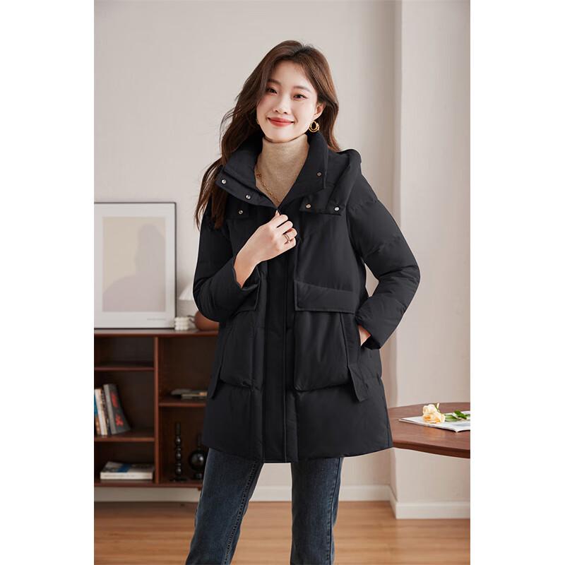 Fengxun Women's Winter Hooded Down Jacket FXJH3851