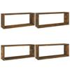 VidaXL Cube Wall Shelves 4 Pcs Smoked Oak 60x15x23 Cm Wood 815925
