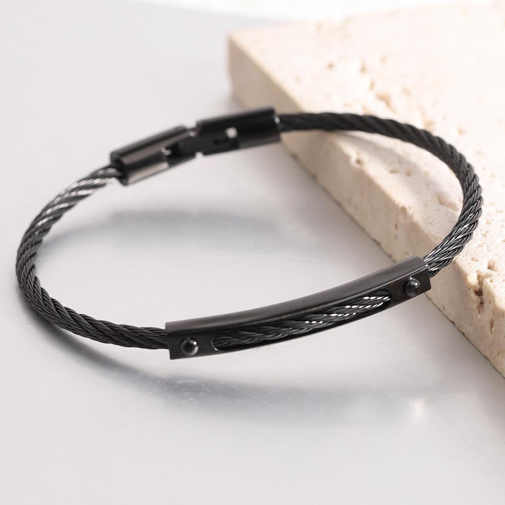 Versatile 5MM Titanium Steel Cable Wire Bracelet for Women - European & American Style