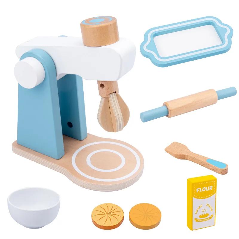 Wooden Kitchen Playset: Coffee Maker, Toaster & Mixer, Montessori Life Skills Toy for Toddlers' Creativity Development
