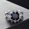 Exquisite Women Square Black Rhinestones Zircon Ring Fashion Gothic Punk Skull Ring for Female Wedding  Halloween Gifts