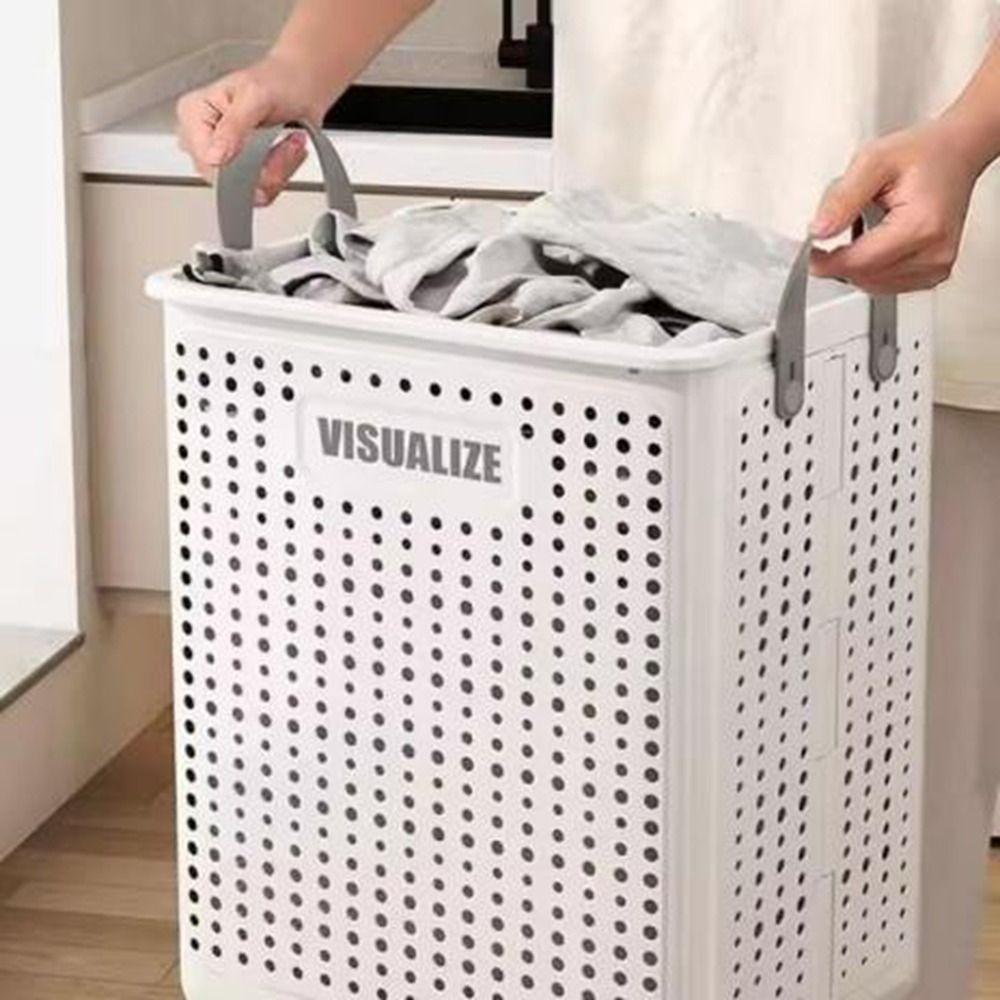 Large Capacity Wheeled Folding Laundry Basket Folding Dirty Clothes Basket  for Home Use