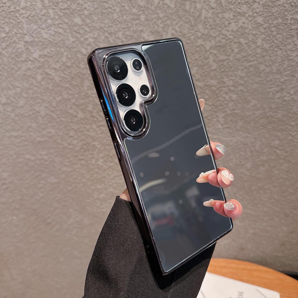 Samsung S25Edge Electroplating Makeup Mirror Mobile Phone Case S24Ultra Full Inclusive Anti Fall New Hard Case