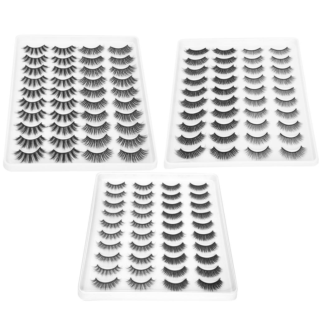 20 Pairs Makeup Long Thick False Eyelashes Daily Use Curly Dense False Lashes Set