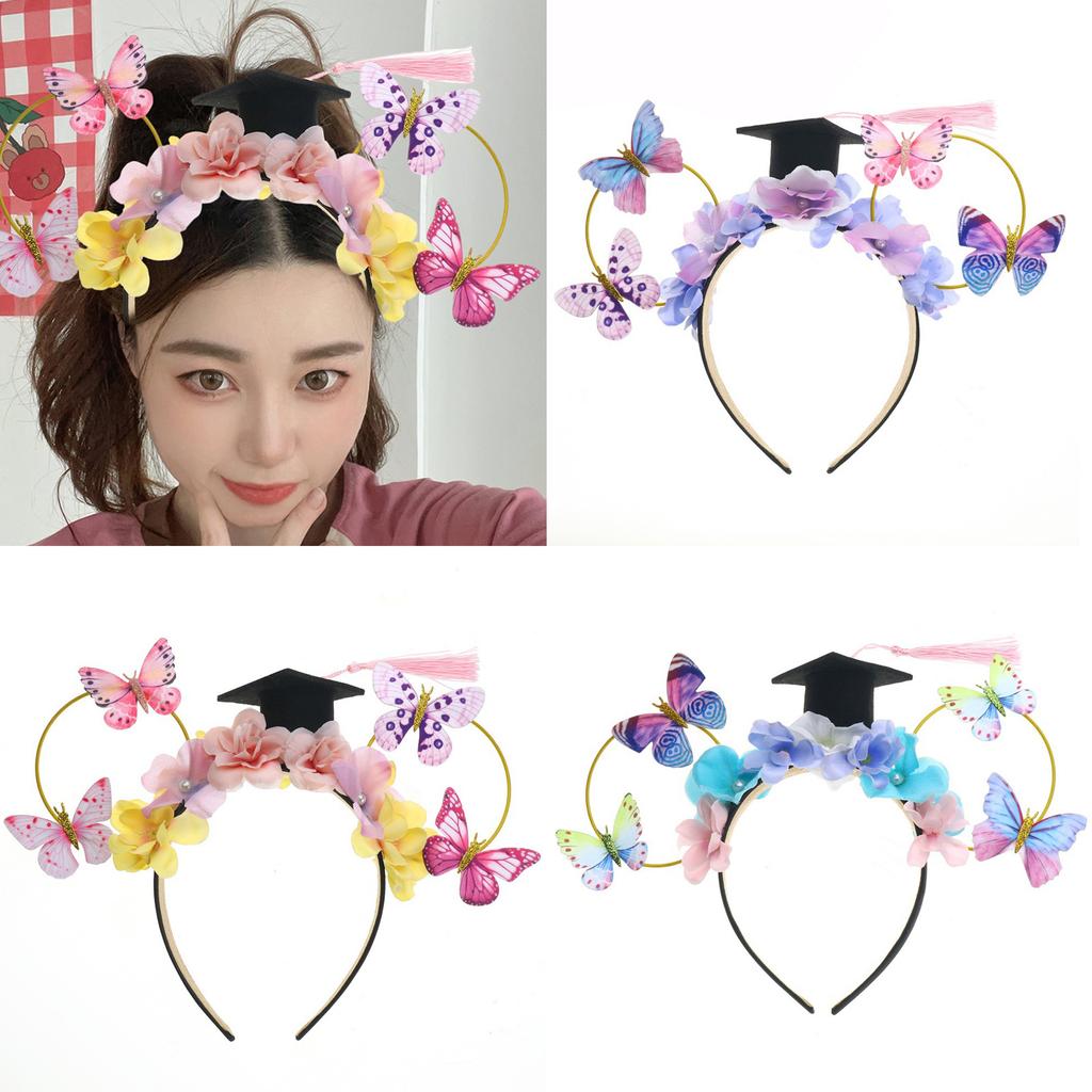 Floral Headbands For Kids And Girls Butterfly Crown Adjustable Flower Hair Accessories For Photography Props