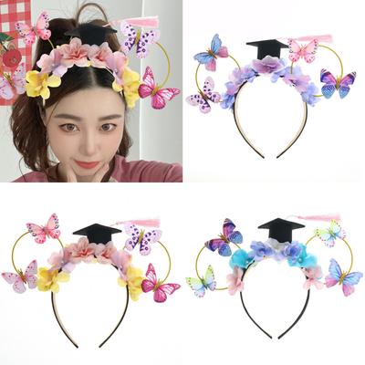 Schmetterling Blumenkränze für Mädchen und Frauen Handgefertigte Kopfstücke Ideal für Hochzeiten und Abschlussfeiern