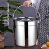 FATTBAO Stainless Steel Portable Storage Bucket with Lid