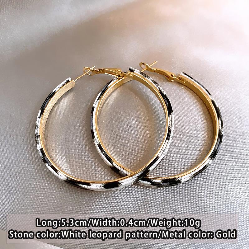 

Christmas Party Accessories Artificial Leather Leopard Pattern Metal Earrings European American Exaggerated For Women Jewelry