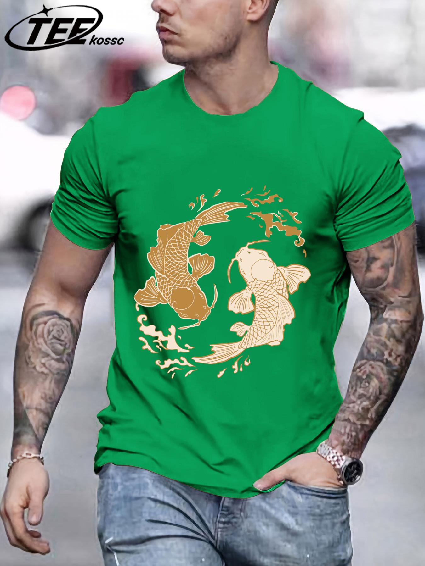 

Japanese Harajuku Koi Print TShirt Men Fashion Loose Cotton Short Sleeve ONeck Summer Clothes Unisex Casual Soft Streetwear 3XL