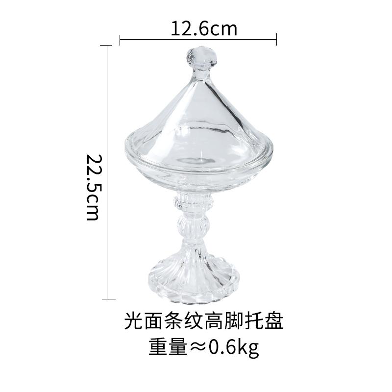 Transparent Glass Dessert Plate with Cover Tasting Plate High Footed Cake Plates Display Tray Cake Glass Cover Dim Sum Dish Bowl