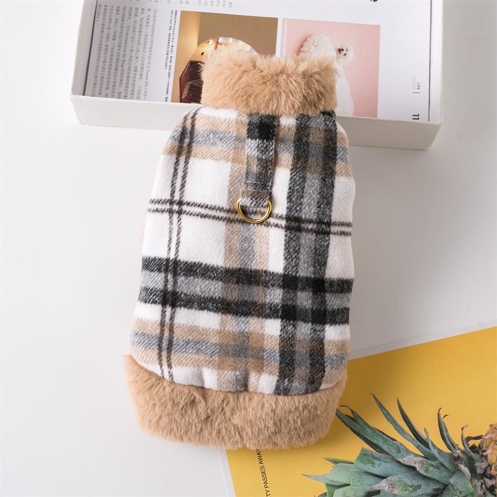 Soft Warm Dog Clothes Warm Pet Plaid Jacket For Dogs Cats Coat Jacket For Small Medium Dogs Pets Costumess