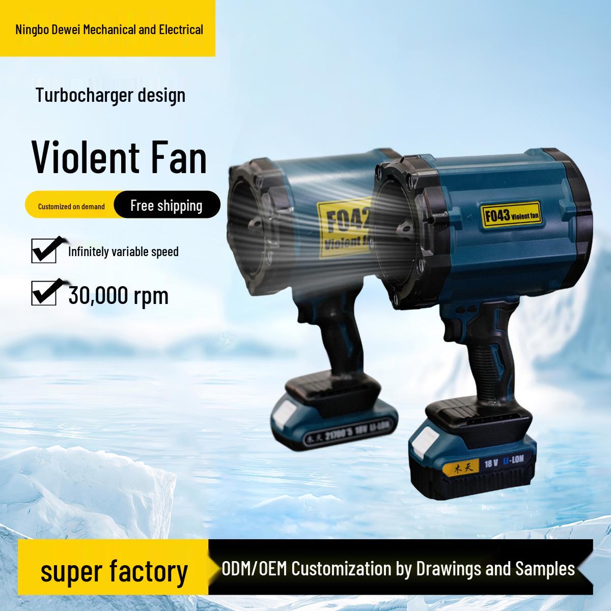 Turbo Fan: Variable Speed High-Speed Handheld Duster with Light f043 синий