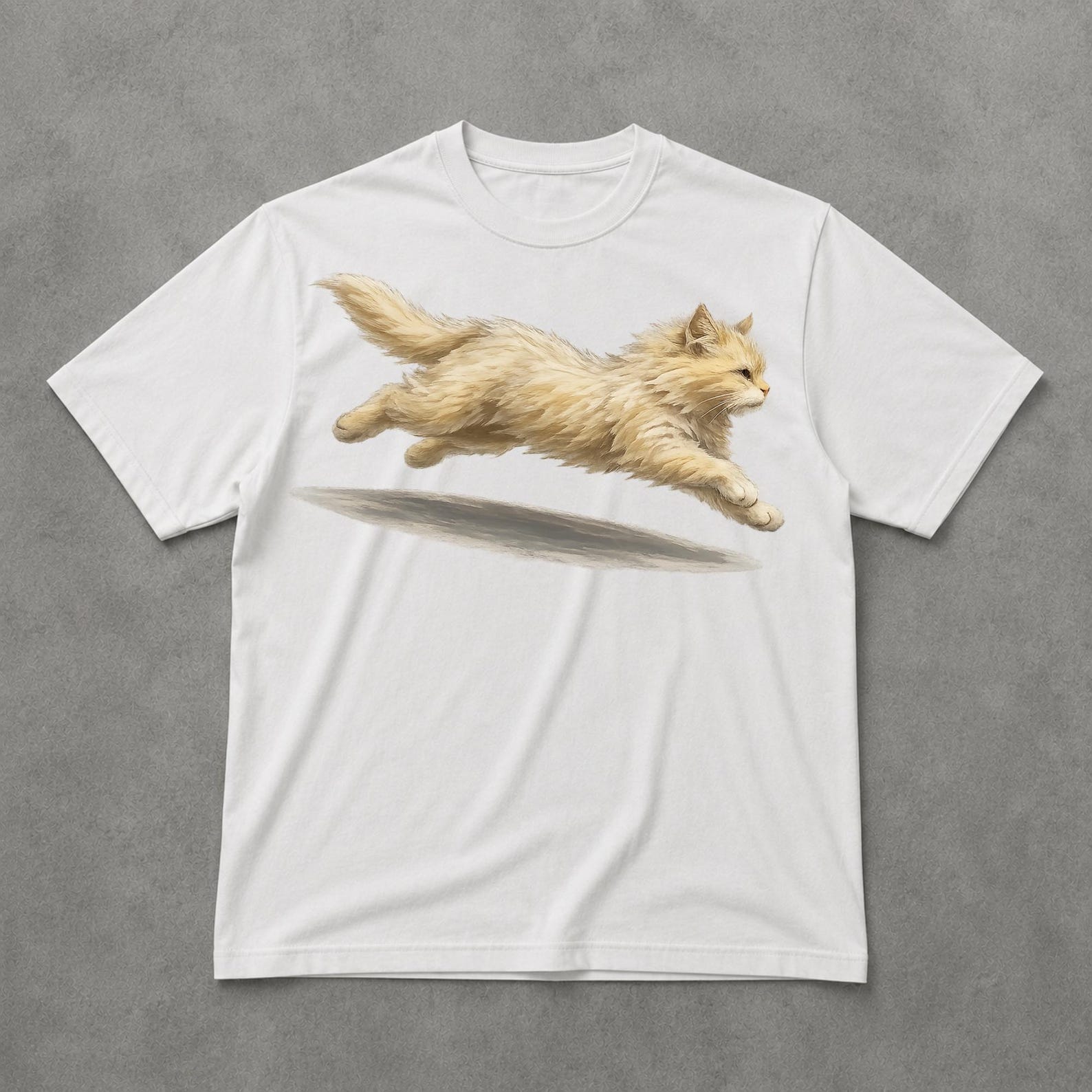 Funny Running Cat Tee, Cute Kawaii Cat Shirt, Animal Lover Graphic T Shirt 2XL