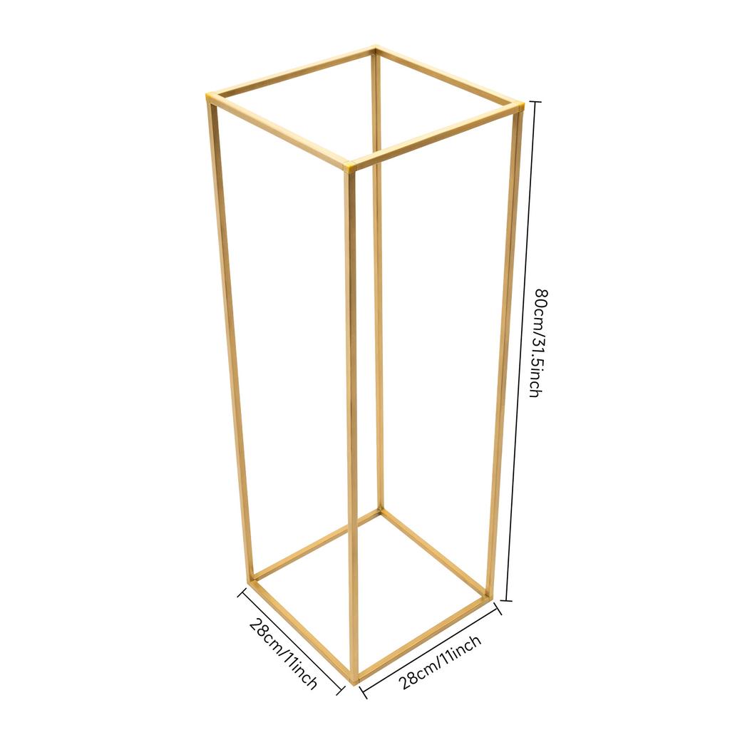 5PCS Rectangular Gold Flower Stand, 31.5inch Tall Geometric Centerpieces Vase for Table, Floor Metal Vase for Home Event Props
