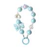 Colorful Electroplated Beaded Phone Chain & Keychain with Bow and Flower Pendant