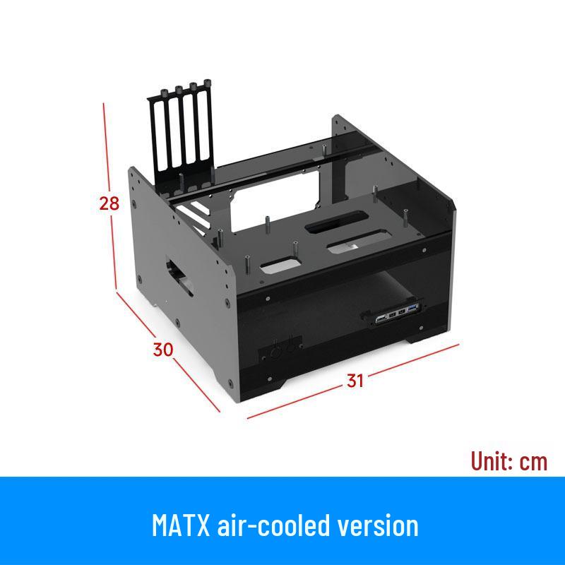Double-Layer Acrylic Water-Cooled Computer Case with Semi-Transparent Design