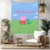 Peppa Pig Custom Your Name Wall Decor Tapestry Art For Pet Memorial Birthdaywedding Party Backdrop Family Gift