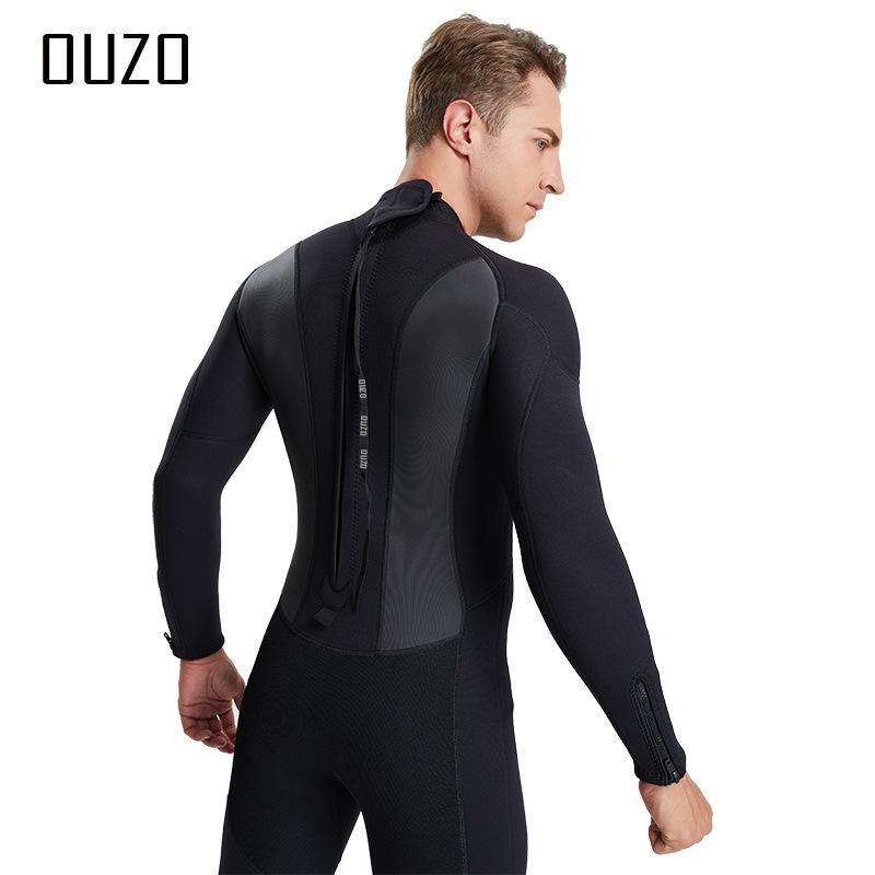 Mens Triathlon Wetsuit 3mm Neoprene Long Sleevele One Piece Wetsuit Ultra Elastic Diving Suit Open Water Swimming