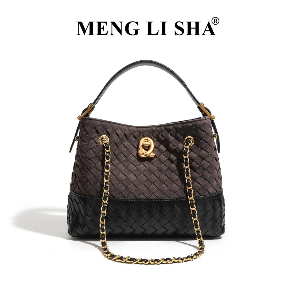 Advanced Retro Frosted Tote Bag Woven Crossbody Bucket Bag Casual Handbag Women's Bag New Single Shoulder Armpit Bag
