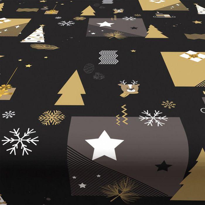 Nappe carée anti-tâches 180x180 cm SAPIN noir, par Soleil d'Ocre