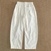 ROMON Men's Summer Quick-Dry Linen-Cotton Wide-Leg Leisure Pants