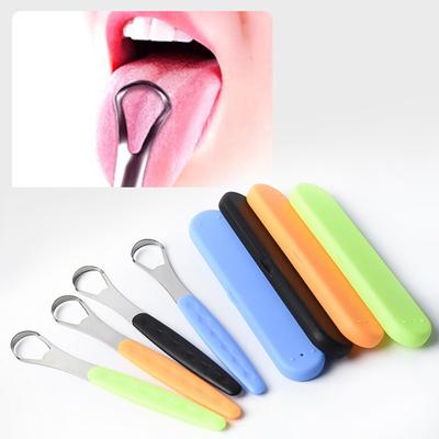 Hollow Hole Tongue Cleaner Dwustronny lekki skrobak do języka Szczotka do ust z przenośnym etui do podróży